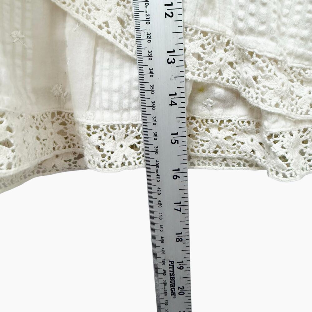 LoveShackFancy Ruffled Mini Skirt in Ivory White Women’s Size‎ Large - Picture 5 of 9